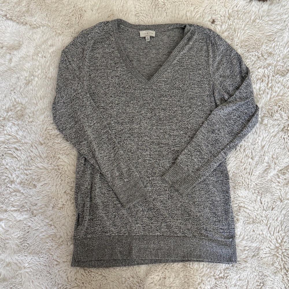 Lucky brand Gray V-Neck Women's Sweater